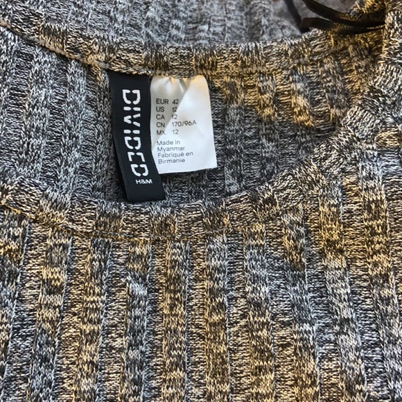 Grey Ribbed Mini Dress - Picture 3 of 4